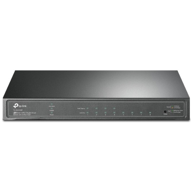 TP-Link Switch Smart PoE - TL-SG2008P (4port 1Gbps + 4port 1Gbps at/af PoE+; 62W)
