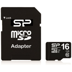 Silicon Power MicroSD kártya - 16GB microSDHC Class10 + adapter