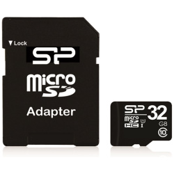 Silicon Power MicroSD kártya - 32GB microSDHC Class10 + adapter