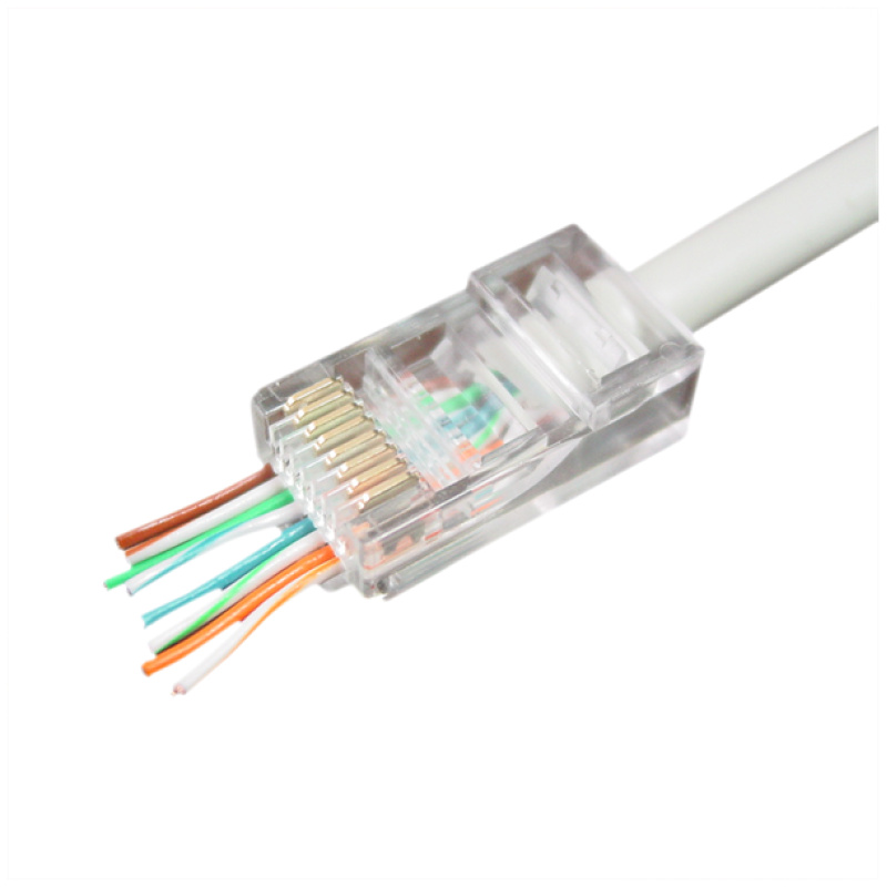 RJ45 Cat5 átfűzhető csatlakozó UTP kábelre