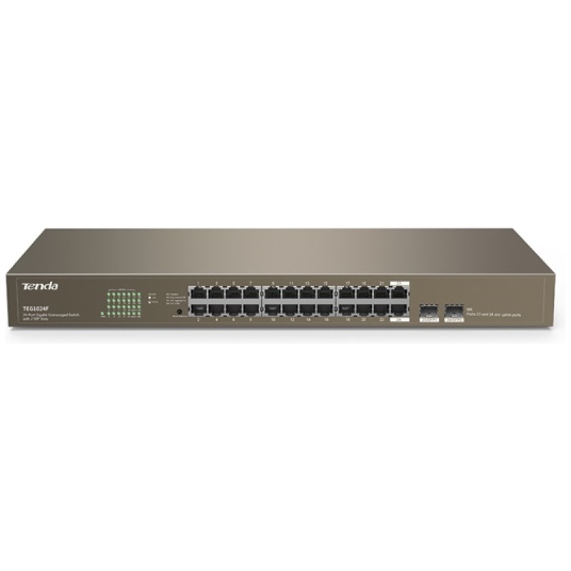 Tenda Switch - TEG1024F (24x1Gbps + 2x SFP; rack-mount)